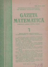 Gazeta Matematica, Ianuarie 1986