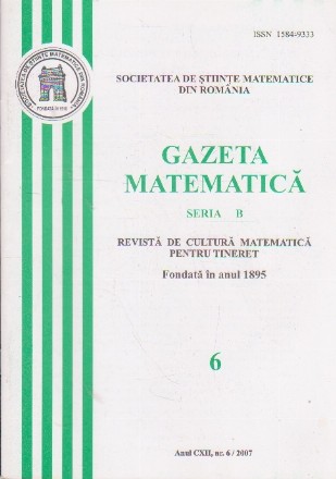 Gazeta Matematica, Nr. 6 - Iunie 2007