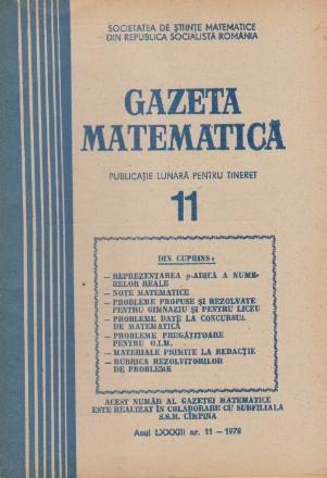 Gazeta Matematica, Nr. 11 - Noiembrie 1978