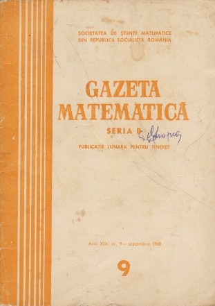 Gazeta Matematica, Nr. 09/Septembrie 1968