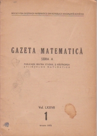 Gazeta Matematica, Seria A, Ianuarie 1972