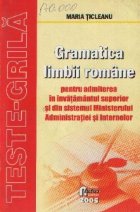 Gramatica limbii romane Pentru admiterea