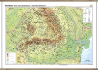 Harta fizico-geografica si a resurselor ale Romaniei (160x120 cm)