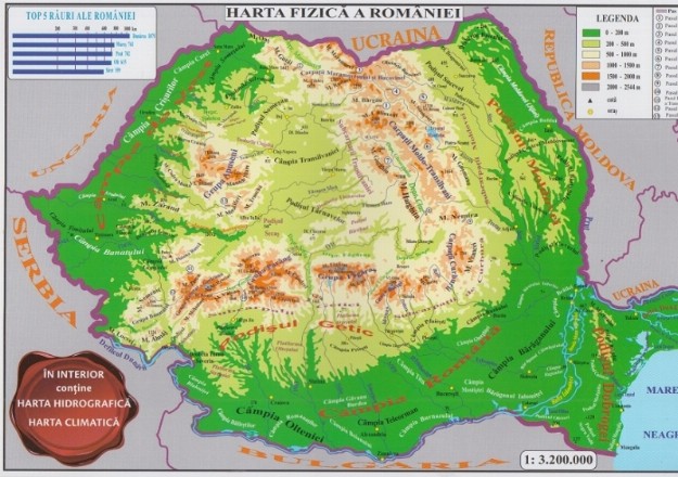 Harta Romania pliata