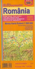 Harta rutiera Romania scara (Marea harta rutiera 1:500 000)