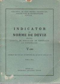 Indicator de norme de deviz pentru lucrari de instalatii  de ventilatie la constructii