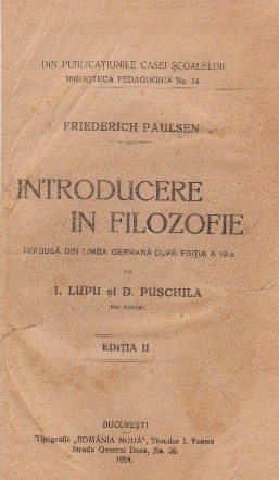 Introducere in filozofie (F. Paulsen)