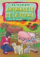 invatam animalele ferma Carte colorat