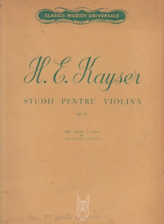 H E Kaiser Studii pentru violina Op. 20