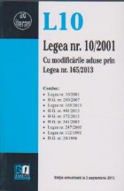 Legea 10/2001. Cu modificarile aduse prin Legea nr. 165/2013 ( Editie actualizata la 2 sptembrie 2013 )