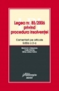 Legea nr. 85/2006 privind procedura insolventei - Comentarii pe articole Editia a 2-a