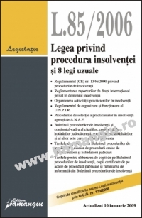 Legea privind procedura insolventei si 8 legi uzuale (Actualizat 10 ianuarie 2009)