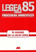 LEGEA 85 PRIVIND PROCEDURA INSOLVENTEI