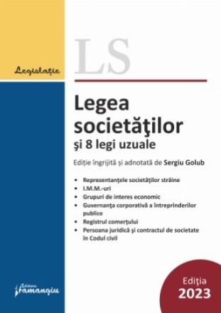 Legea societăţilor şi 8 legi uzuale