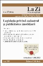 Legislaţia privind cadastrul şi publicitatea imobiliară : actualizat iunie 2022