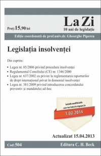 Legislatia insolventei (actualizata la data de 15.04.2013). Cod 504