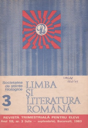 Limba si literatura romana, Nr. 3/1983 - Revista trimestriala pentru elevi