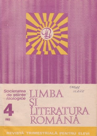 Limba si literatura romana, Nr. 4/1983 - Revista trimestriala pentru elevi