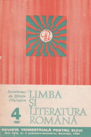 Limba si literatura romana, Nr. 4/1989 - Revista trimestriala pentru elevi