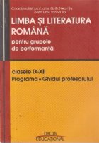 Limba Literatura Romana pentru grupele