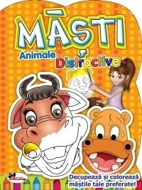 Masti - Animale distractive. Decupeaza si coloreaza mastile tale preferate