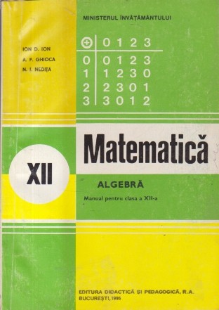 Matematica. Algebra, Manual pentru Clasa a XII-a