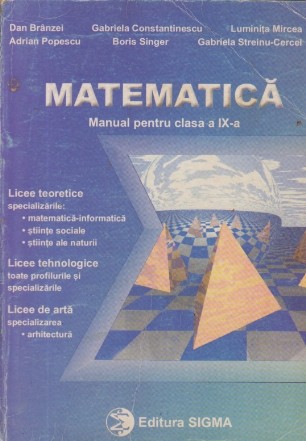 Matematica. Manual pentru clasa a IX-a - M1 si M2