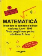 Matematica Teste date admiterea licee