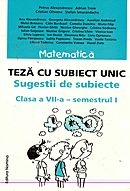 Matematica. Teza cu subiect unic - sugestii de subiecte, clasa a VII-a, semestrul I