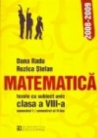 Matematica - Teze cu subiect unic 2008-2009. Clasa a VIII-a (semestrul I/semestrul al II-lea)