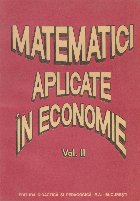 Matematici aplicate in economie, Volumul al II-lea
