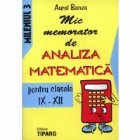 Mic memorator analiza matematica pentru