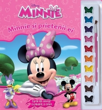 Minnie si prietenii ei. Carte de colorat cu pensula si culori