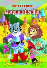 Motanul incaltat. Carte de colorat + poveste (format B5)