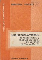 Nomenclatorul de medicamente si produse biologice de uz uman pentru anul 1991