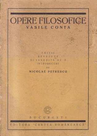 Opere filosofice, Editie revazuta 1936 (Vasile Conta)