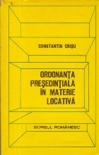 Ordonanta presedintiala materie locativa