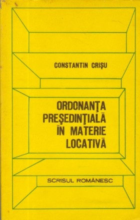 Ordonanta presedintiala in materie locativa