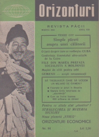 Orizonturi - Revista Pacii, Martie 1959