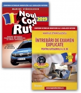 Pachet Promo: Noul cod rutier 2019 + Intrebari de examen explicate pentru categoriile A, B, BE + CD