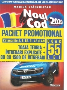 Pachet promotional Categoriile A, B, BE, A1, A2 si AM. Toata teoria + Intrebari explicate + CD cu 1500 de intrebari