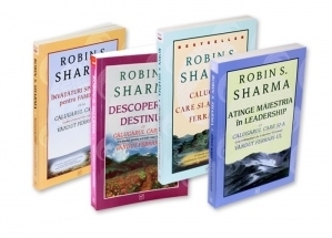 Pachet promotional Robin Sharma (4 carti): 1. Calugarul care si-a Vandut Ferrari-ul; 2. Invataturi spirituale pentru familia ta; 3. Atinge maiestria in Leadership; 4. Descopera-ti destinul cu Calugarul care si-a vandut Ferrari-ul