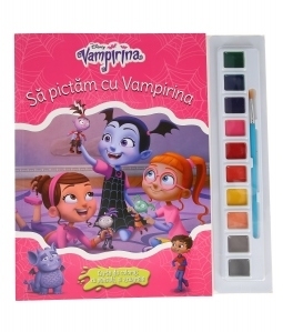 Sa pictam cu Vampirina. Carte de colorat cu pensula si acuarele