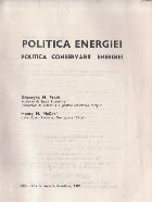 Politica energiei Politica conservarii energiei