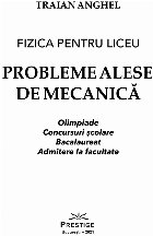 Probleme alese mecanică fizica pentru