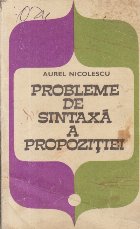 Probleme sintaxa propozitiei