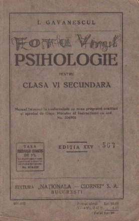 Psihologie pentru clasa VI secundara