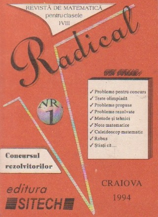 Radical, Nr. 1/1994 Revista de matematica pentru clasele I-VIII