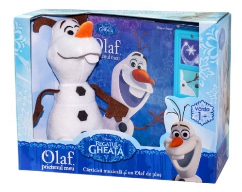 Regatul de gheață. Olaf, prietenul meu. Carticică muzicală și un Olaf de pluș