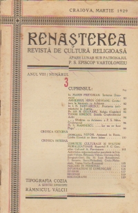 Renasterea - Revista de cultura religioasa, Martie 1929